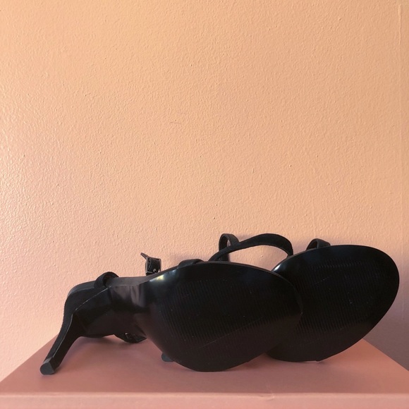 Jaggar Black Suede Leather Strappy Heels - Picture 3 of 4